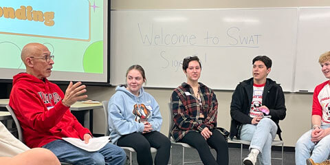 A group discussion at a SWAT event.